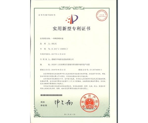 一种鸭用喂料盘