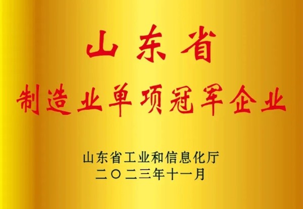 山东省制造业单项冠军企业
